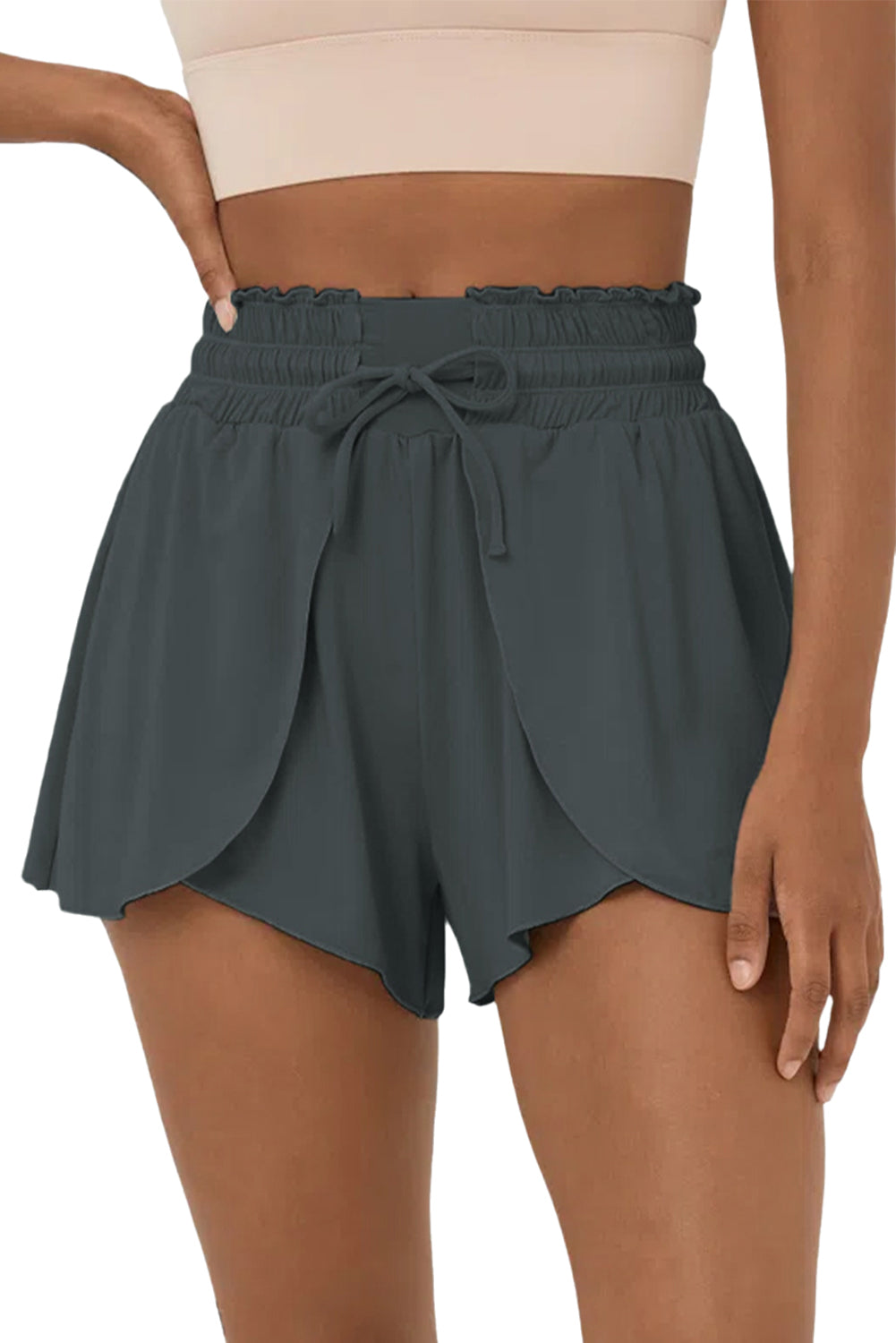 Frill High Waist Petal Wrap Swim Shorts