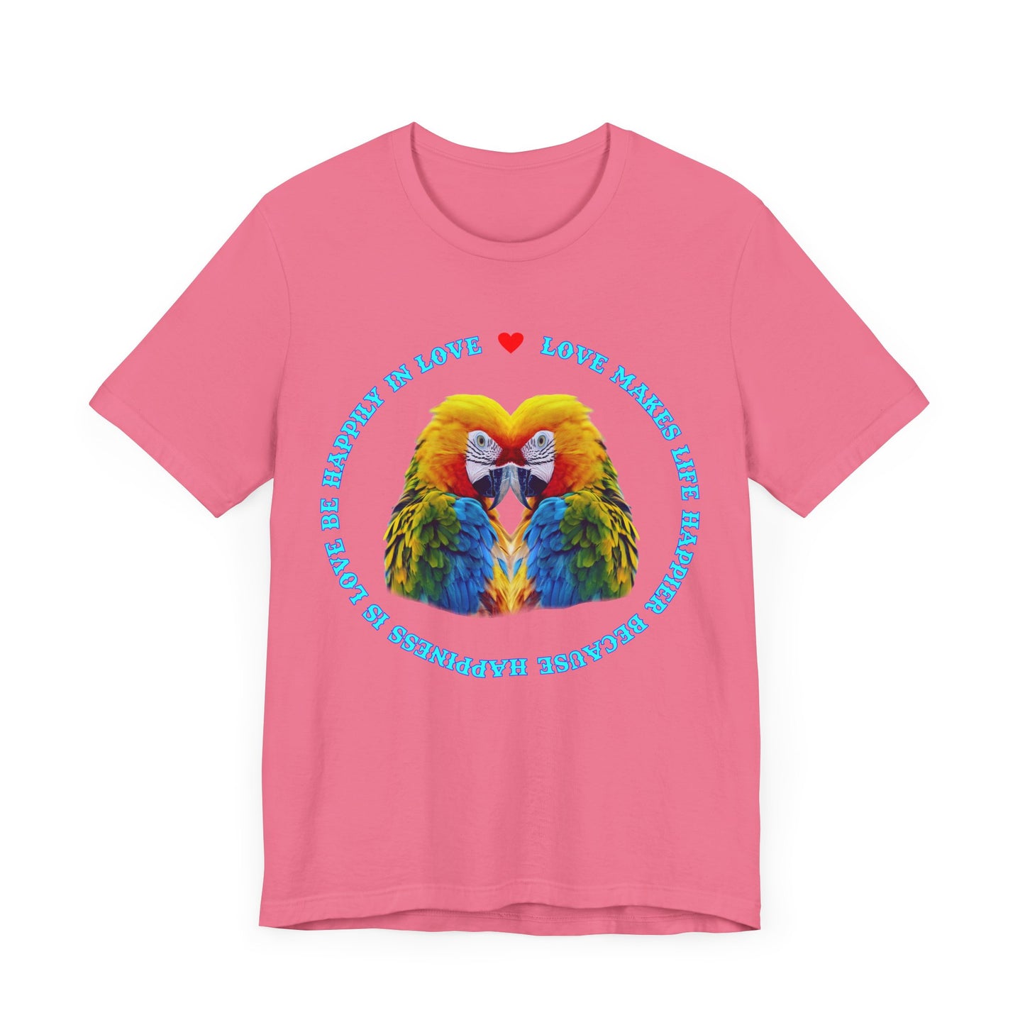 Colorful Love Parrots Unisex T-Shirt - Perfect Gift for Couples