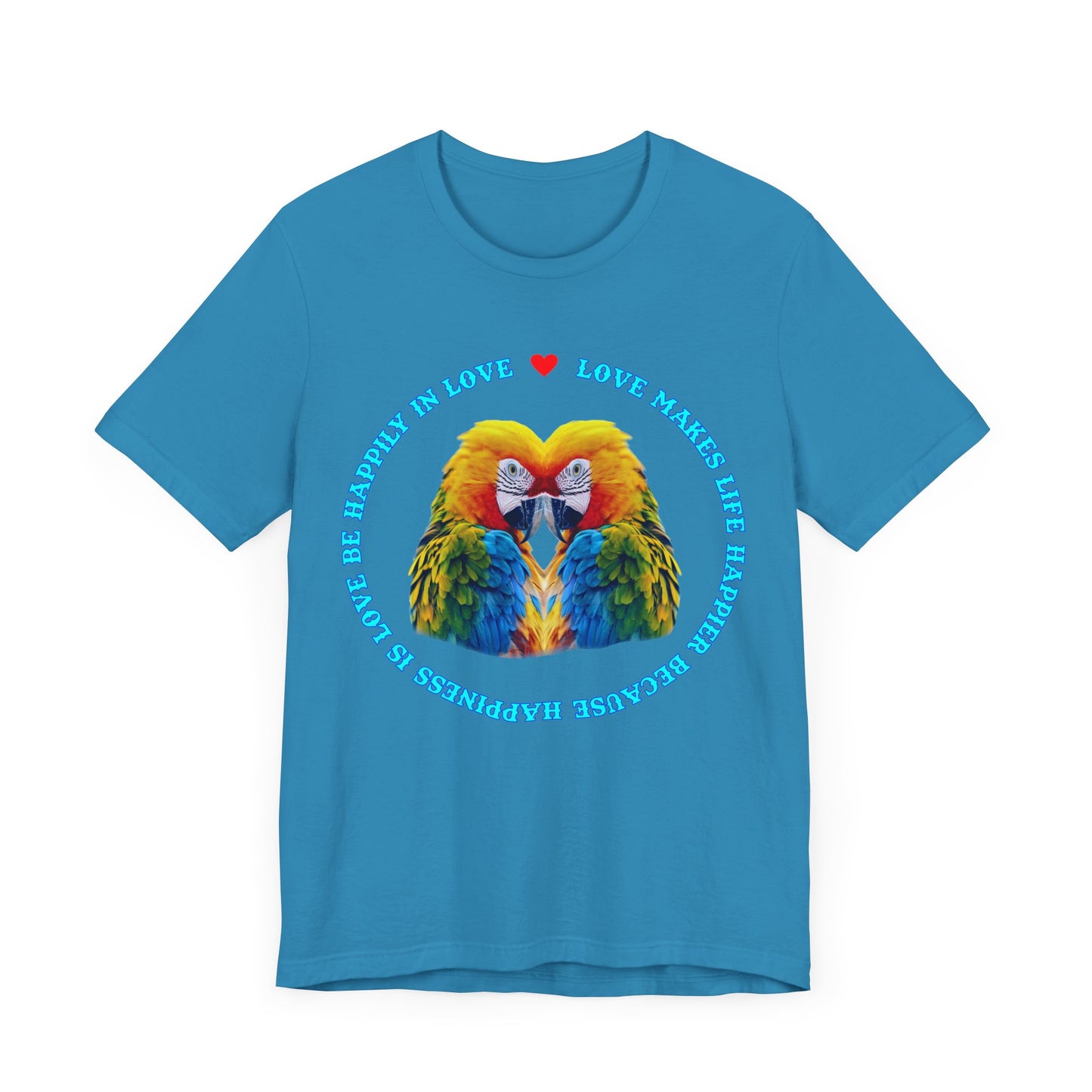 Colorful Love Parrots Unisex T-Shirt - Perfect Gift for Couples