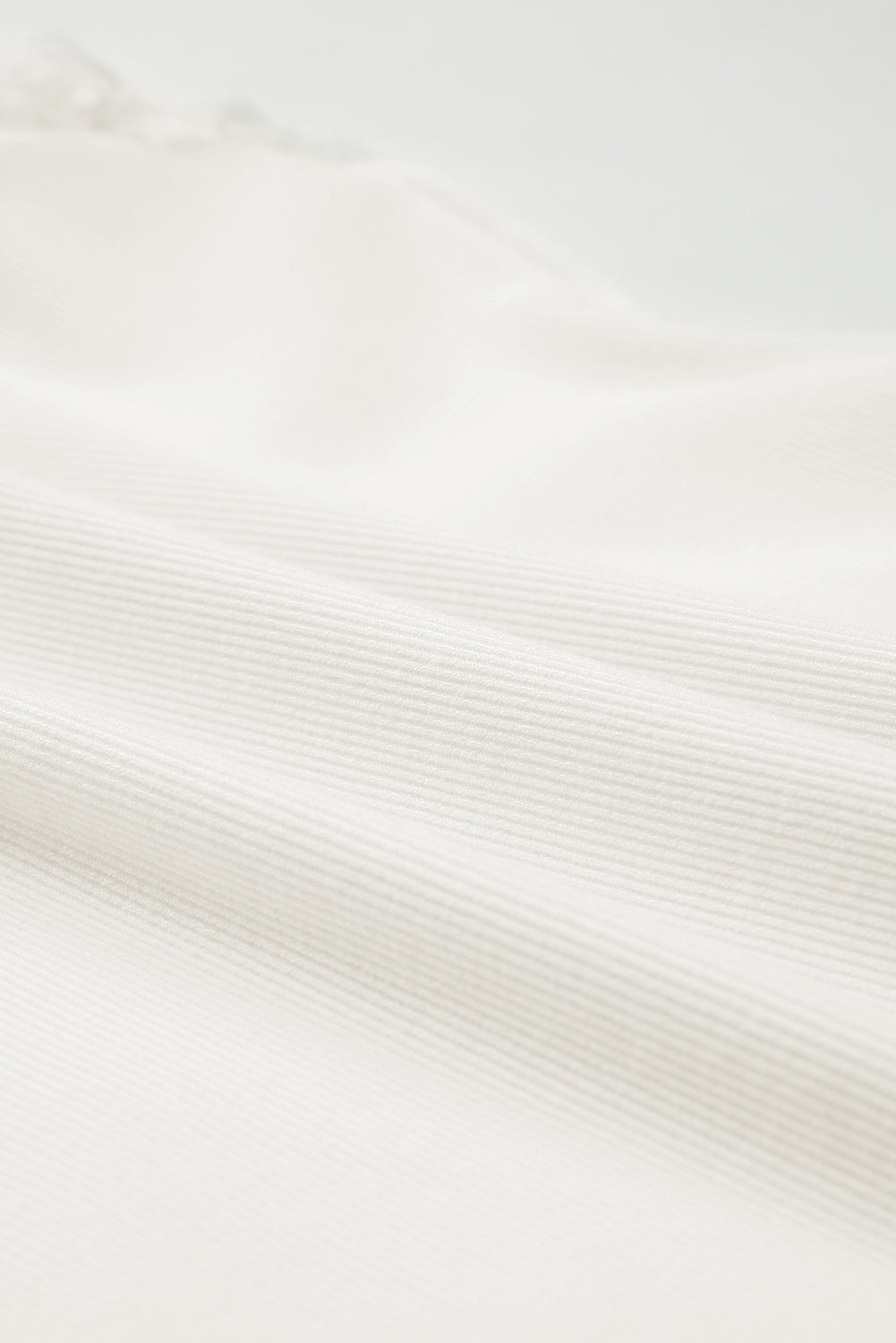 V Neck Flutter Shoulder Ribbed Knit Top