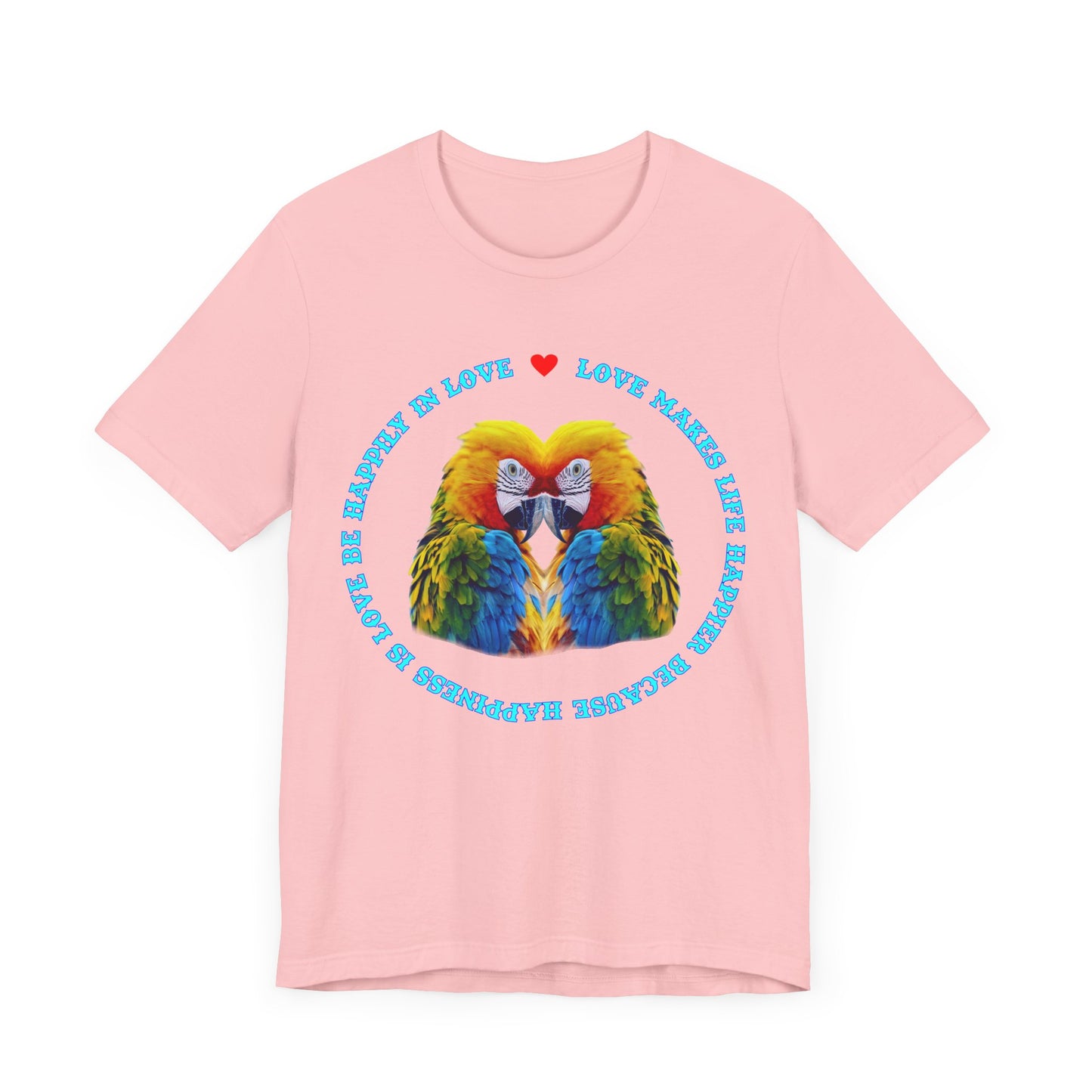 Colorful Love Parrots Unisex T-Shirt - Perfect Gift for Couples