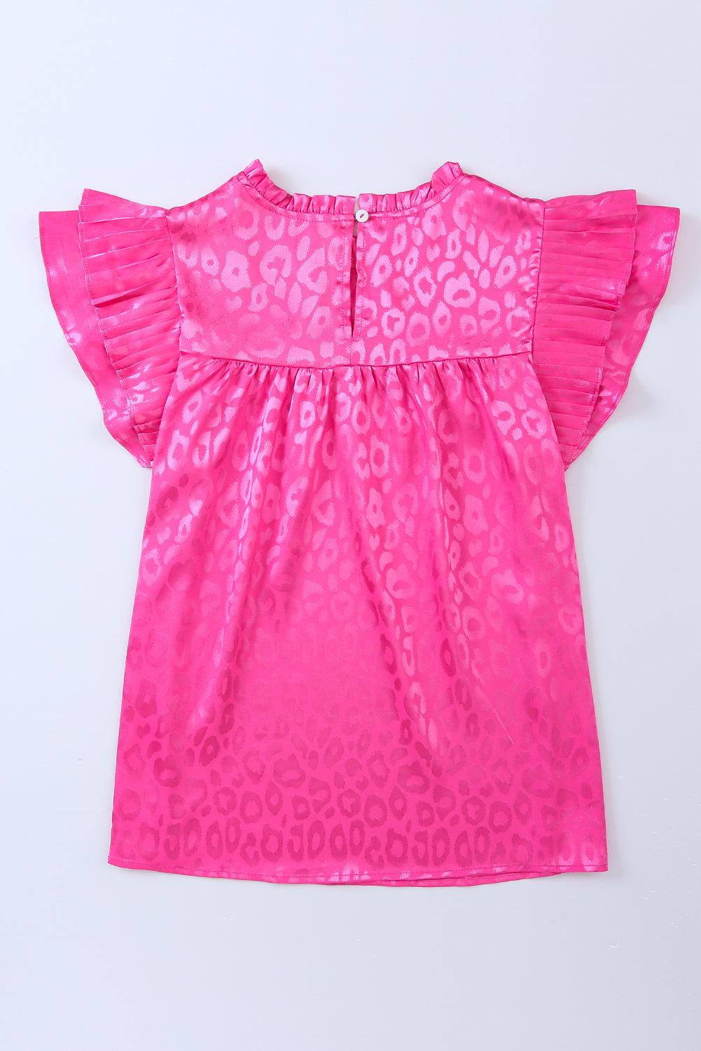 Rosy Satin Jacquard Sleeveless A-Line Leopard Print Dress