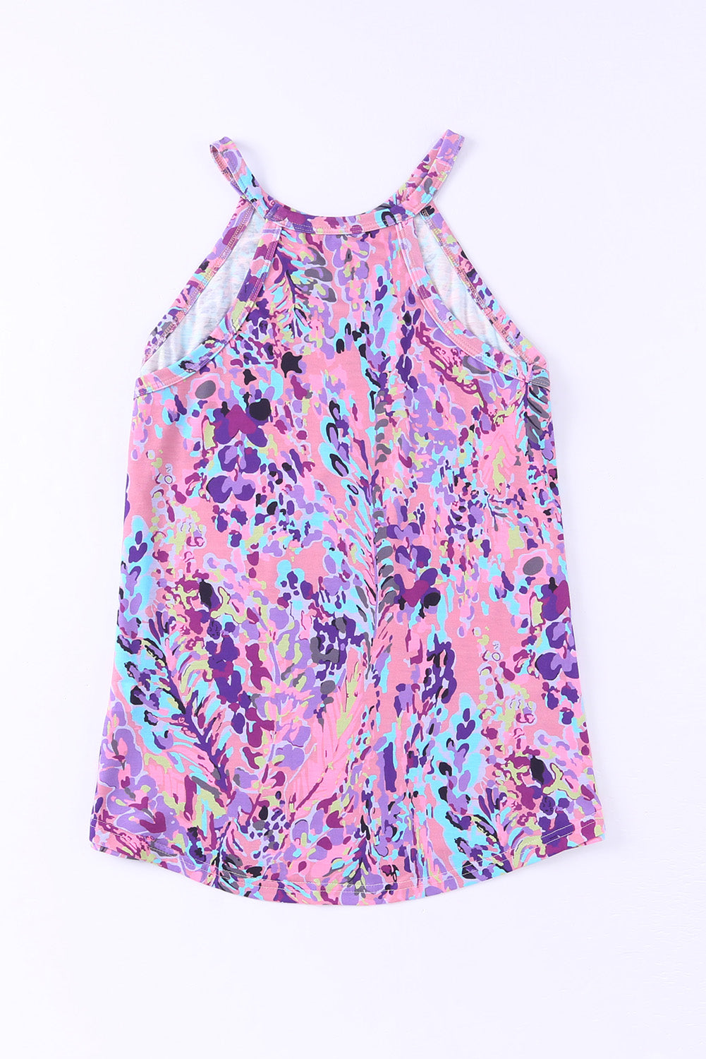 Abstract Print Wrap V Neck Flutter Sleeve Mid Length Summer Dress