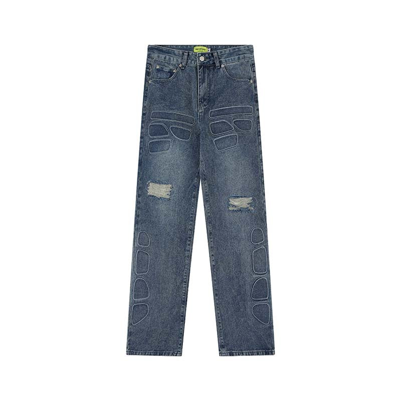 American-style Retro Street Washed Wide-leg Jeans for Men & Women