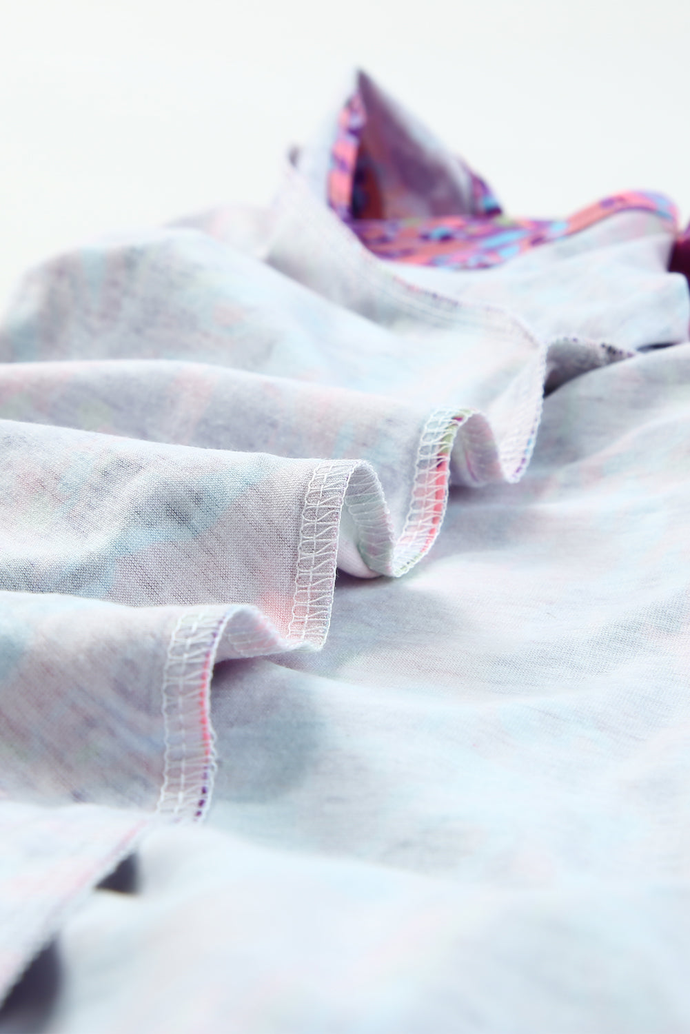 Abstract Print Wrap V Neck Flutter Sleeve Mid Length Summer Dress