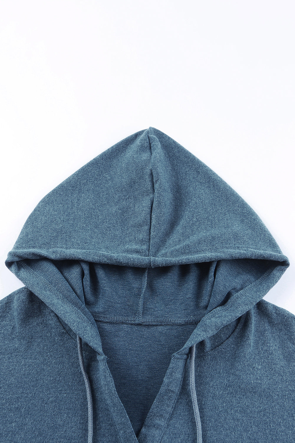 Button Front Pullover Hooded Sweatshirt