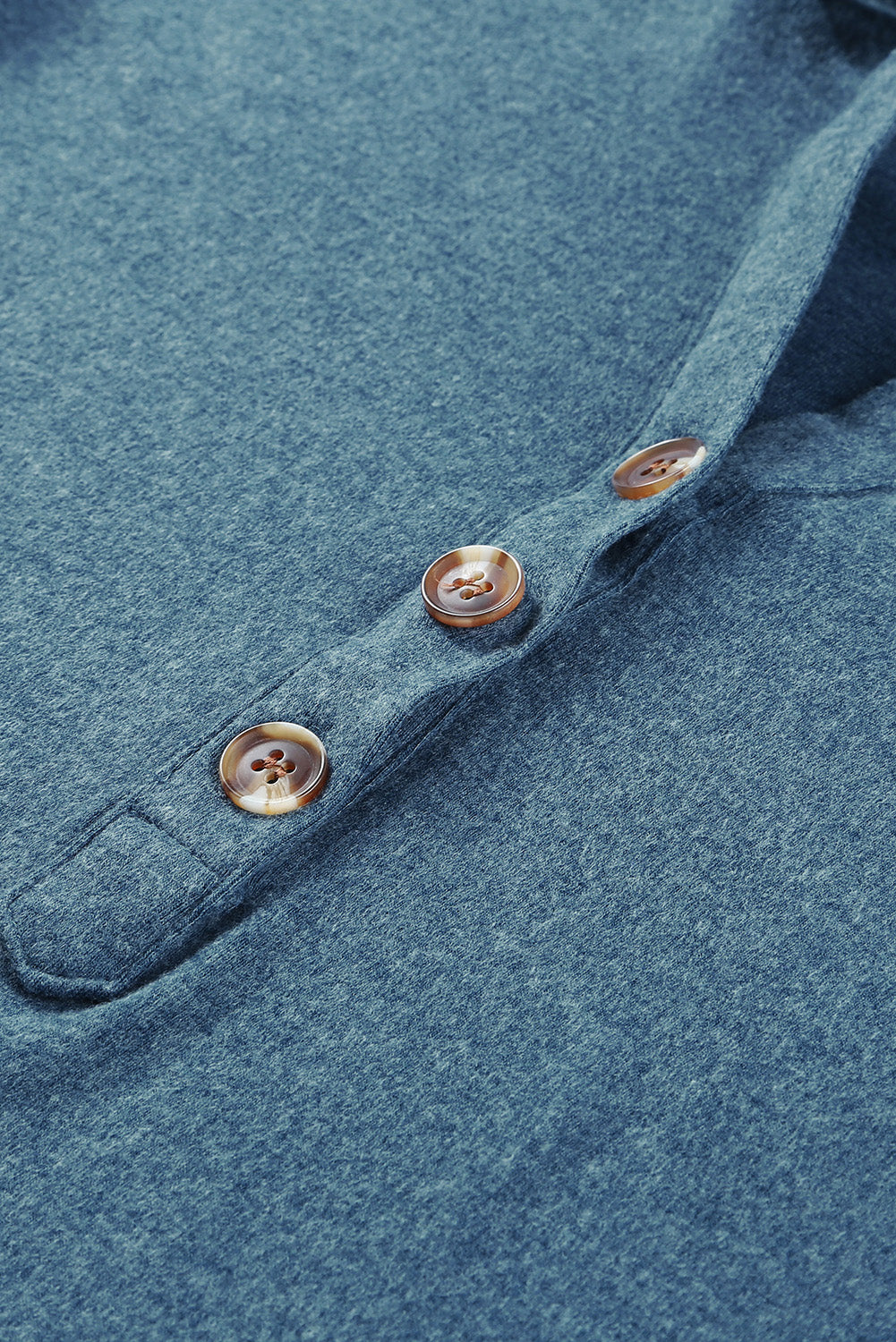 Button Front Pullover Hooded Sweatshirt