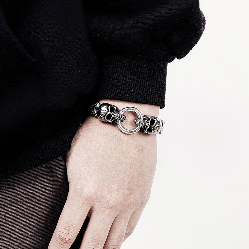 Double Skull Men's Bracelet