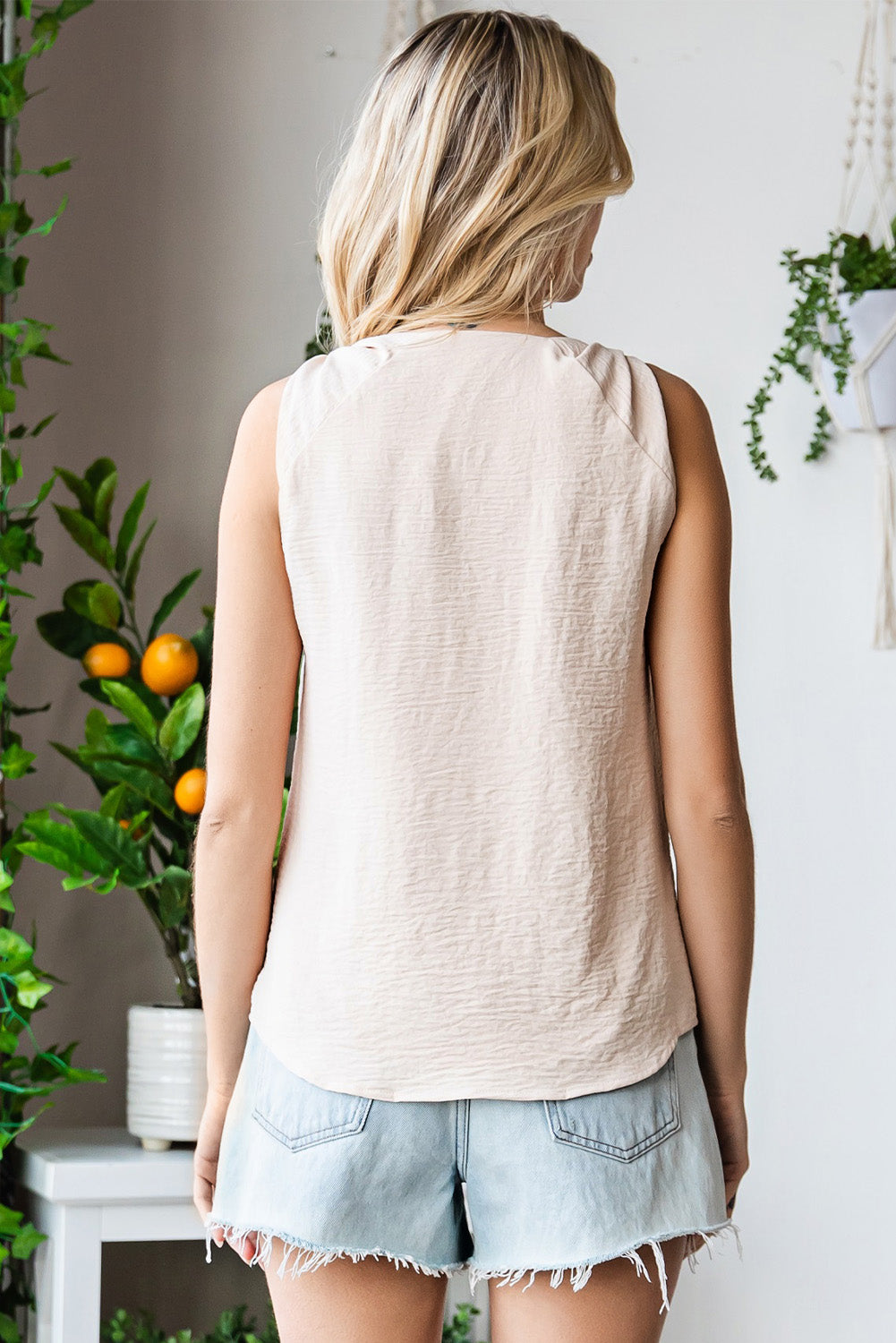 V Neck Casual Knotted Shoulder Vest