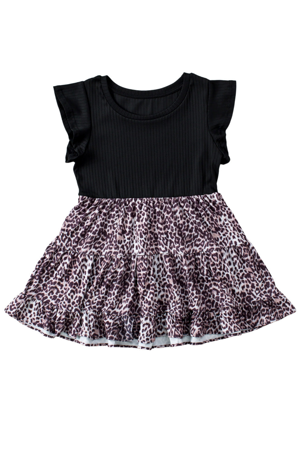 Leopard Print Casual Cap Sleeve Pocket Dress