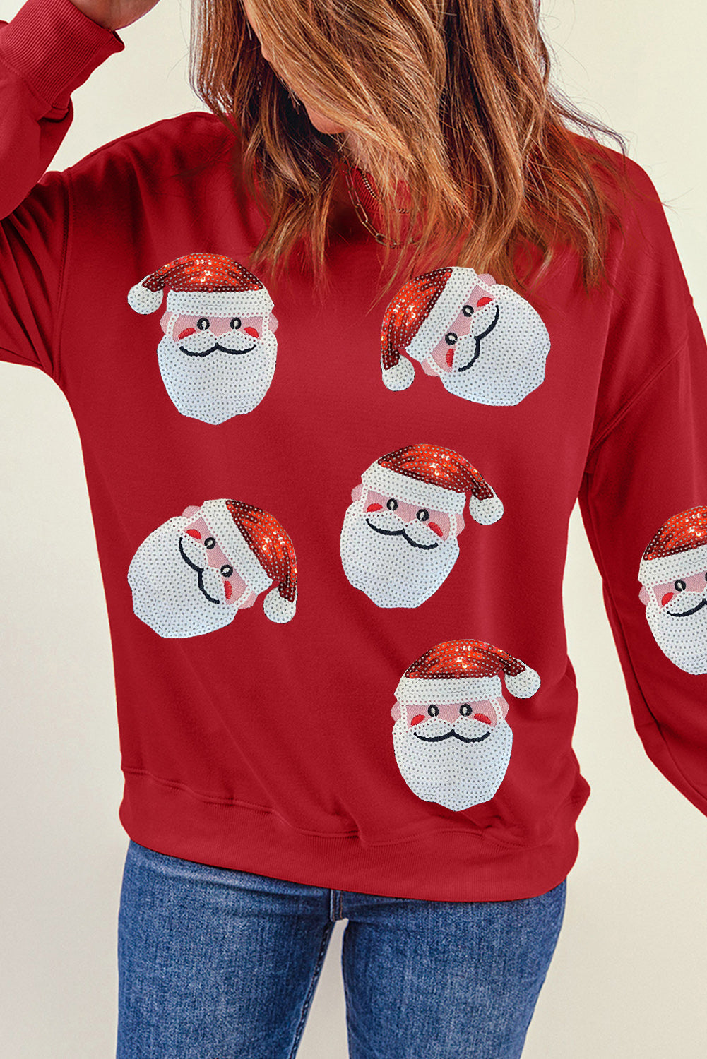 Santa Claus Sequin Graphic Sweatshirt