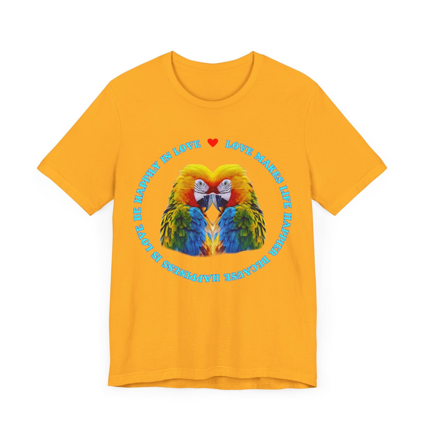 Colorful Love Parrots Unisex T-Shirt - Perfect Gift for Couples