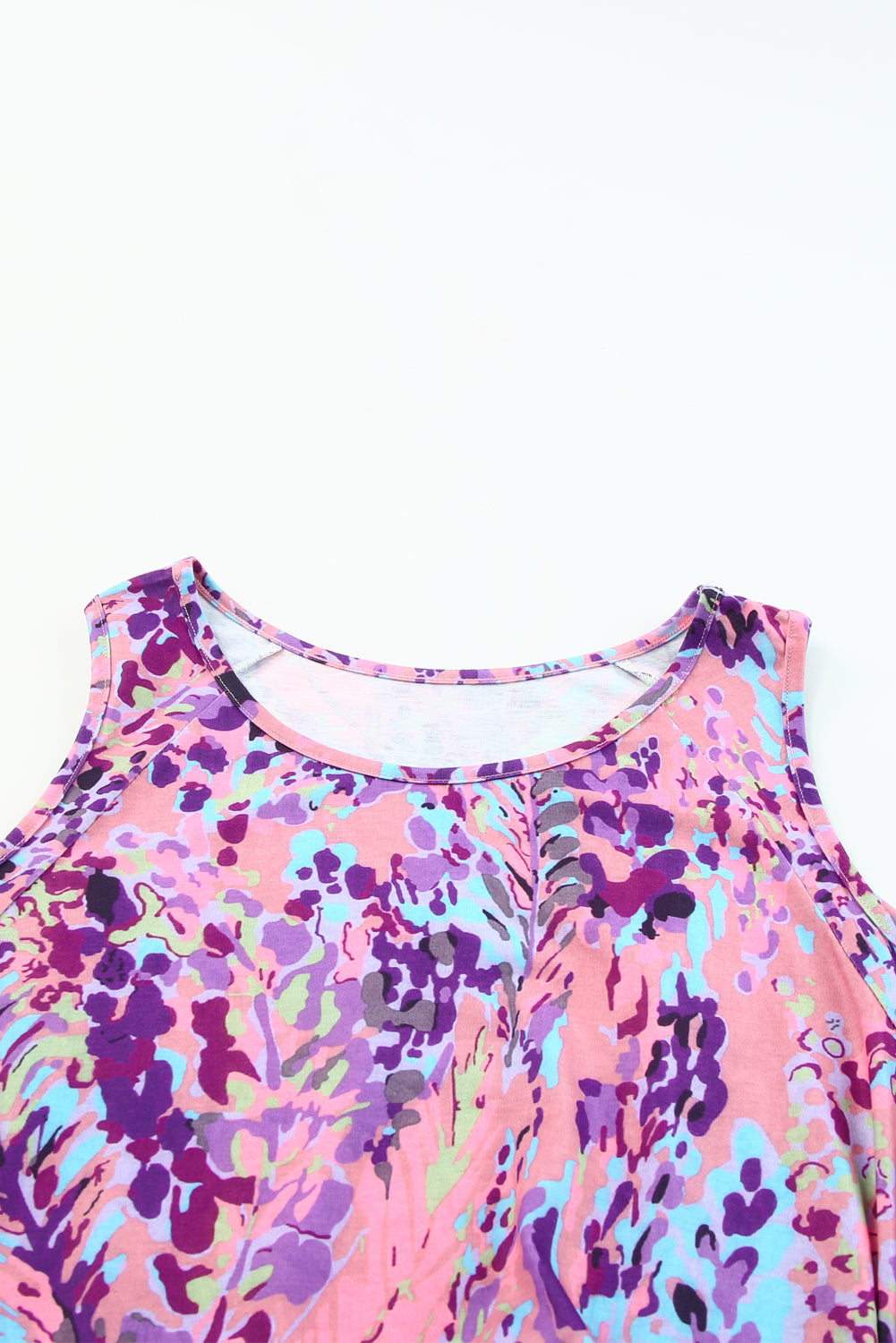 Abstract Print Wrap V Neck Flutter Sleeve Mid Length Summer Dress