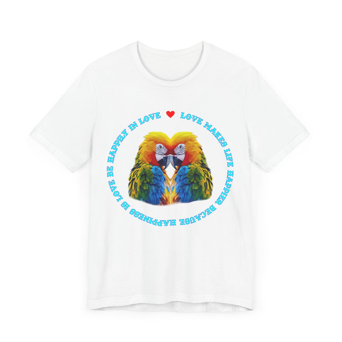 Colorful Love Parrots Unisex T-Shirt - Perfect Gift for Couples