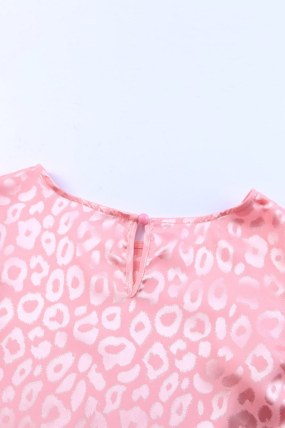 Rosy Satin Jacquard Sleeveless A-Line Leopard Print Dress