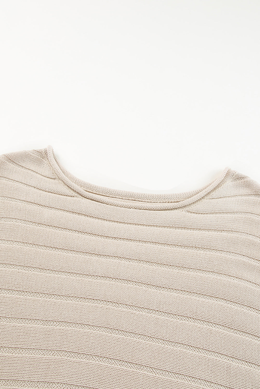Brown Ribbed Knit Exposed Seam Dolman Sweater