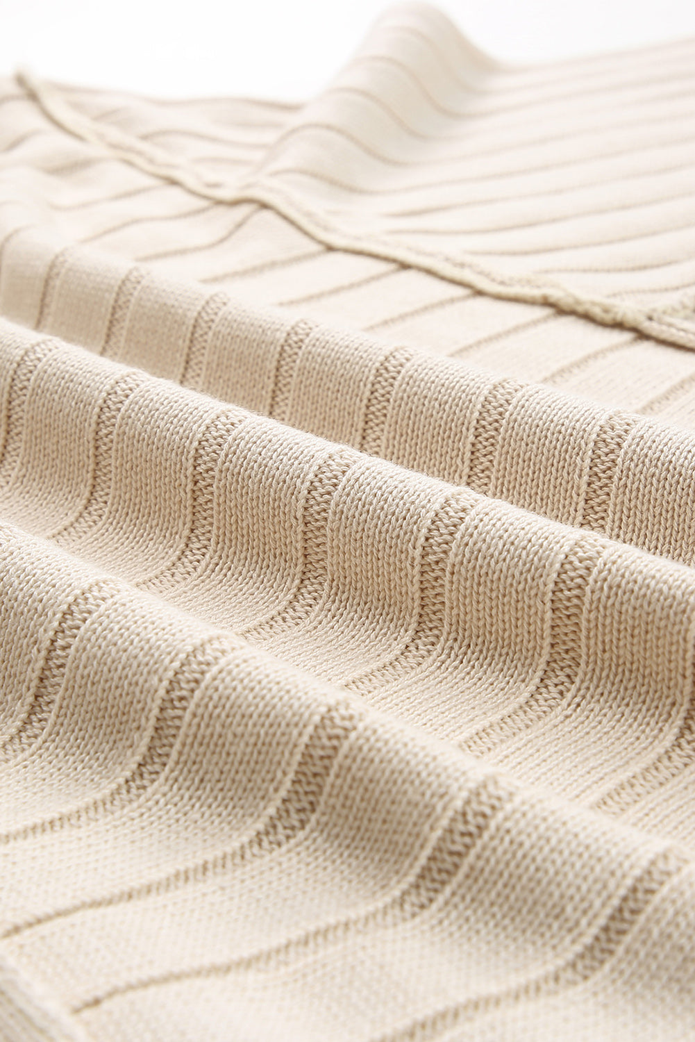 Brown Ribbed Knit Exposed Seam Dolman Sweater
