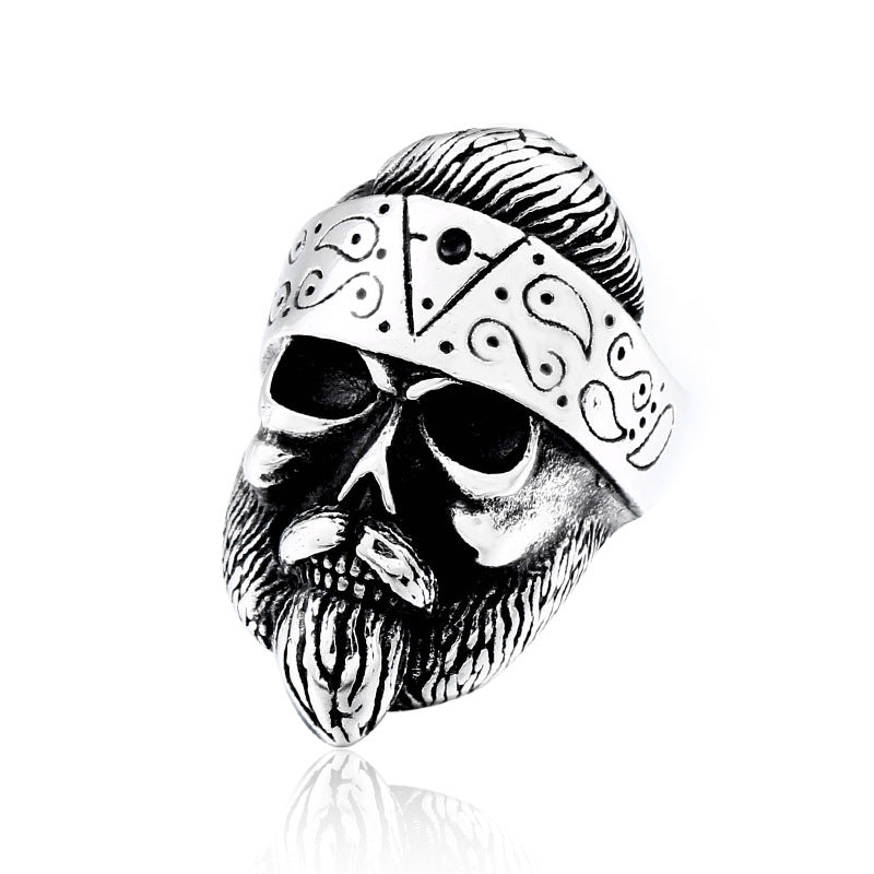 Slick Haired Hippy Skull Rings