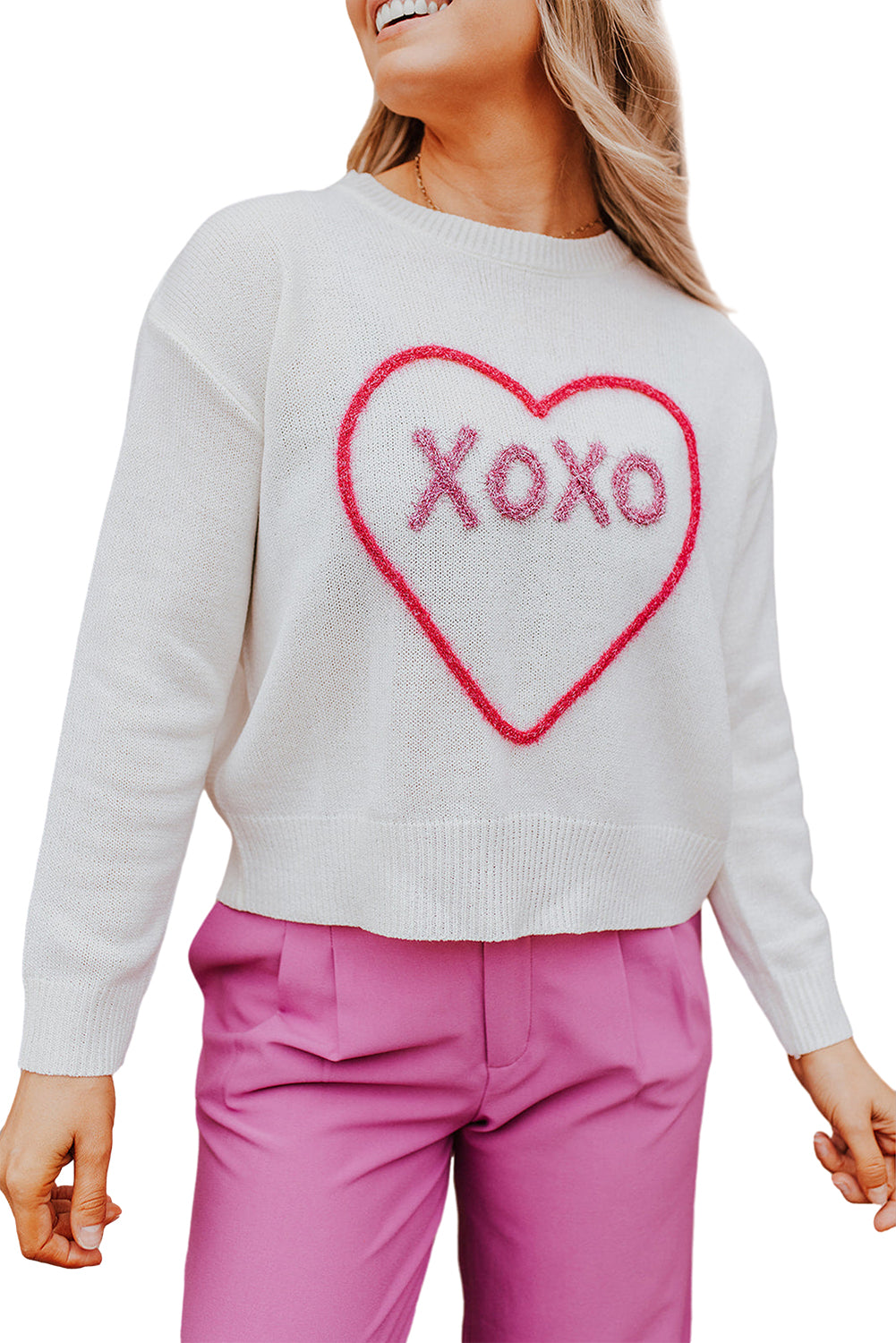 Heart XOXO Casual Knitted Sweater
