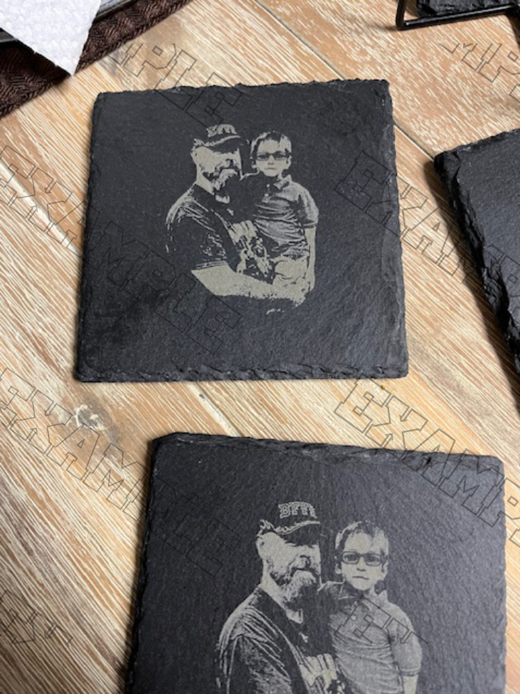 Custom Laser Photo Slate Coasters