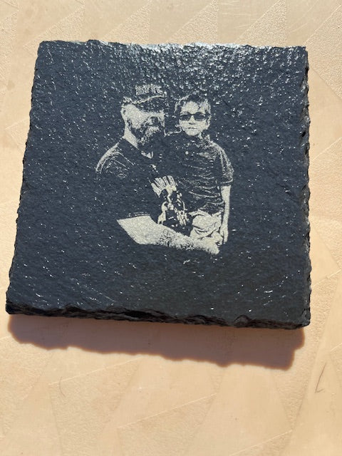 Custom Laser Photo Slate Coasters