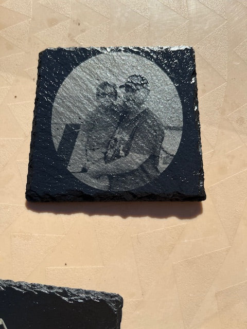 Custom Laser Photo Slate Coasters