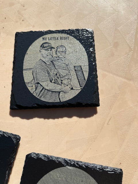 Custom Laser Photo Slate Coasters