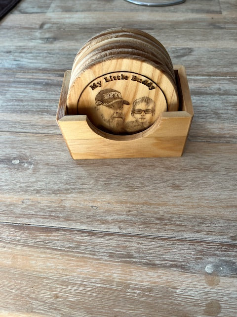Custom Laser Photo Wooden Coasters