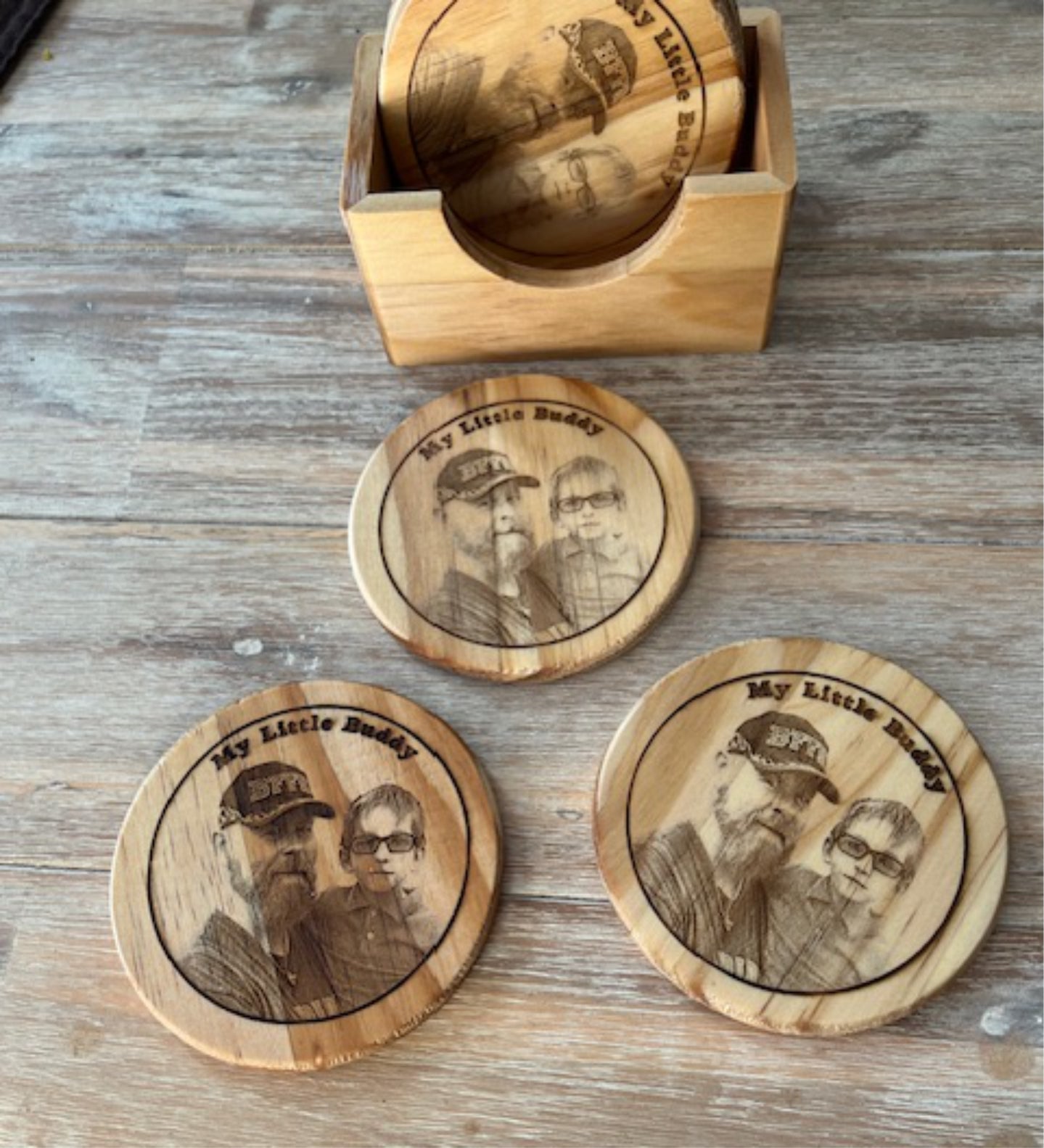 Custom Laser Photo Wooden Coasters