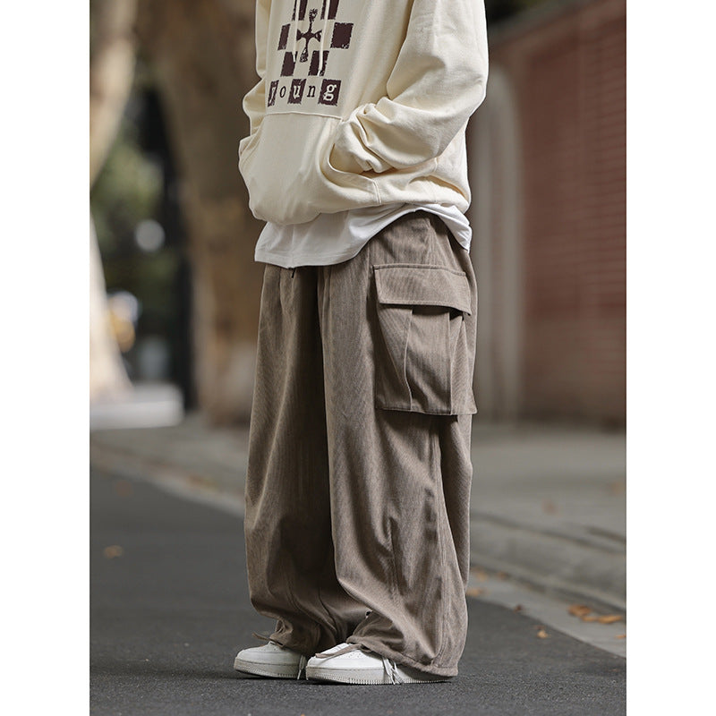 Loose Cargo Pants Men's Corduroy Casual Pants