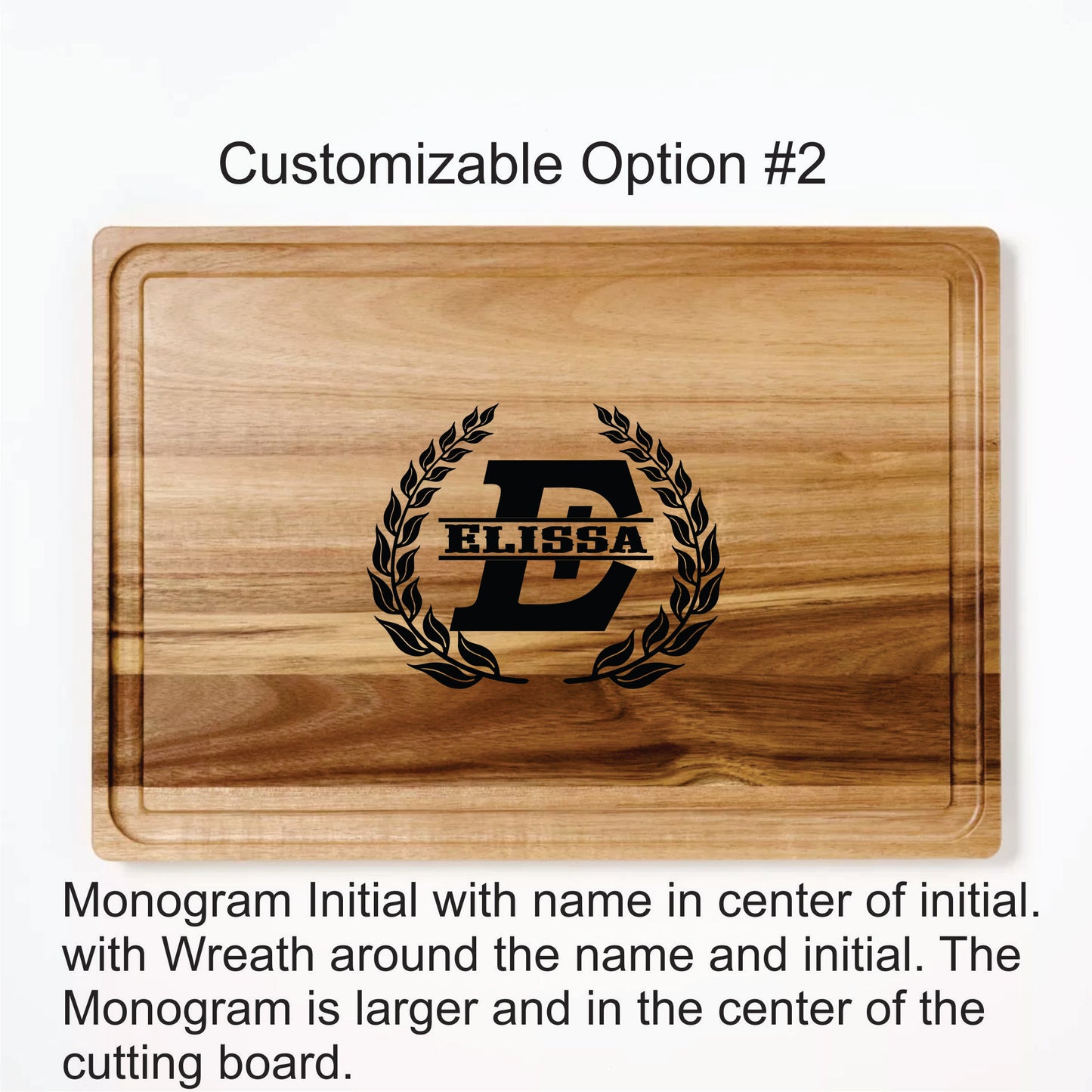 Laser Engraved Cutting Board - 14"x20" Acacia Wood Carving Board with Juice Groove Natural - Figmint™