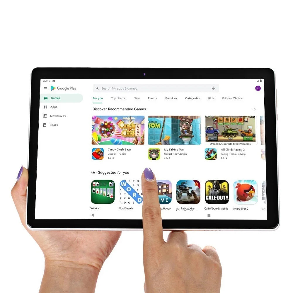 10.1" Tablet with 4GB RAM 64GB ROM Dual Sim Card for cellular calls & more.