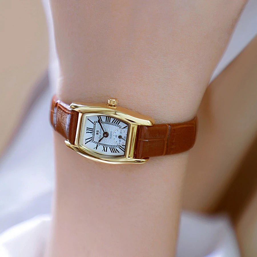 Women Small Square Dial Ladies Waterproof Wristwatch