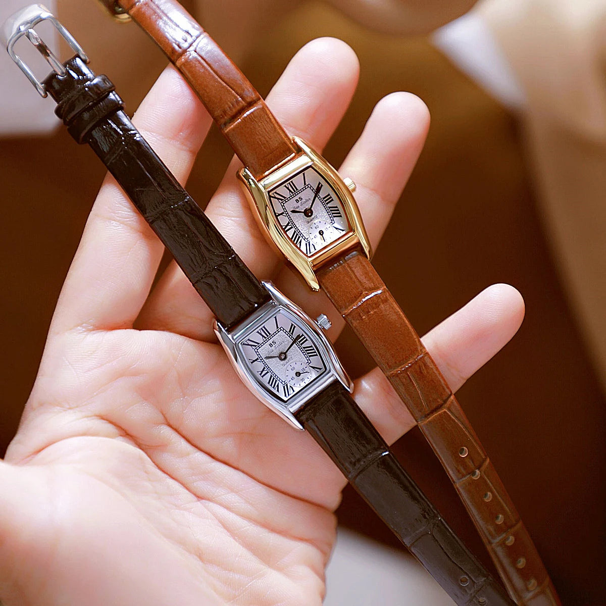 Women Small Square Dial Ladies Waterproof Wristwatch