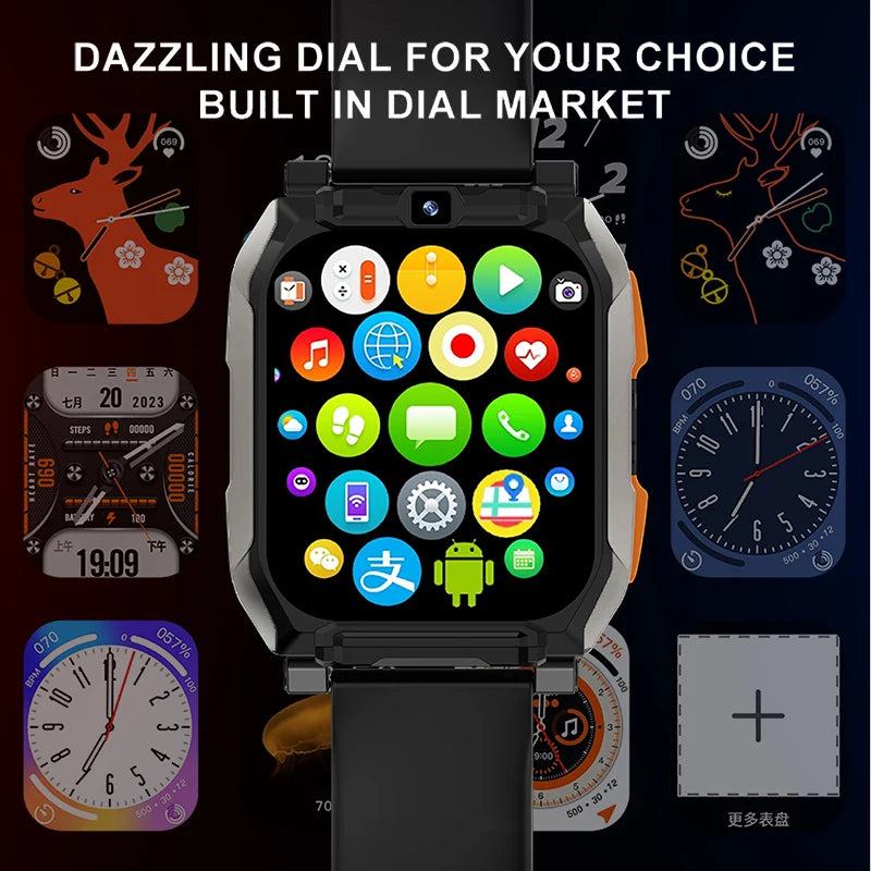 5MP HD Dual Camera Smart Watch 4G Net SIM Card Google Play Youtube NEW T3 GPS WIFI Position Tiktok Call Android 9 Smartwatch
