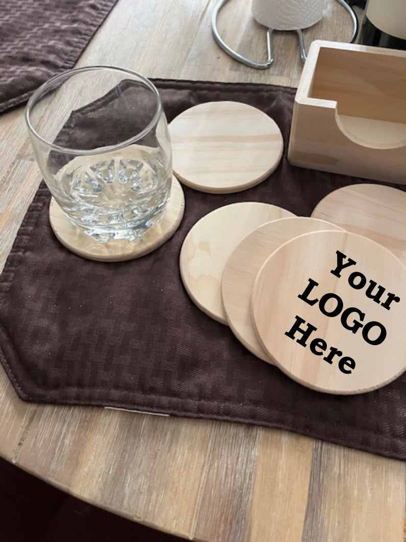 Custom Logo Engraved Wooden Coasters
