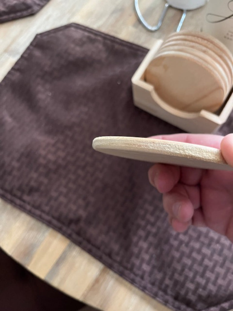 Custom Logo Engraved Wooden Coasters