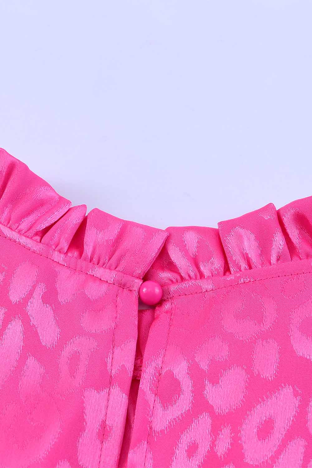 Rosy Satin Jacquard Sleeveless A-Line Leopard Print Dress