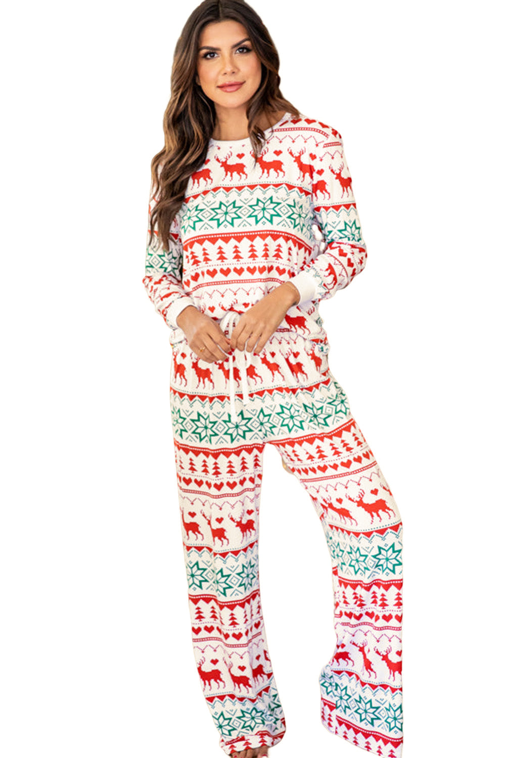 Christmas Pullover and Drawstring Pants Pajama Set