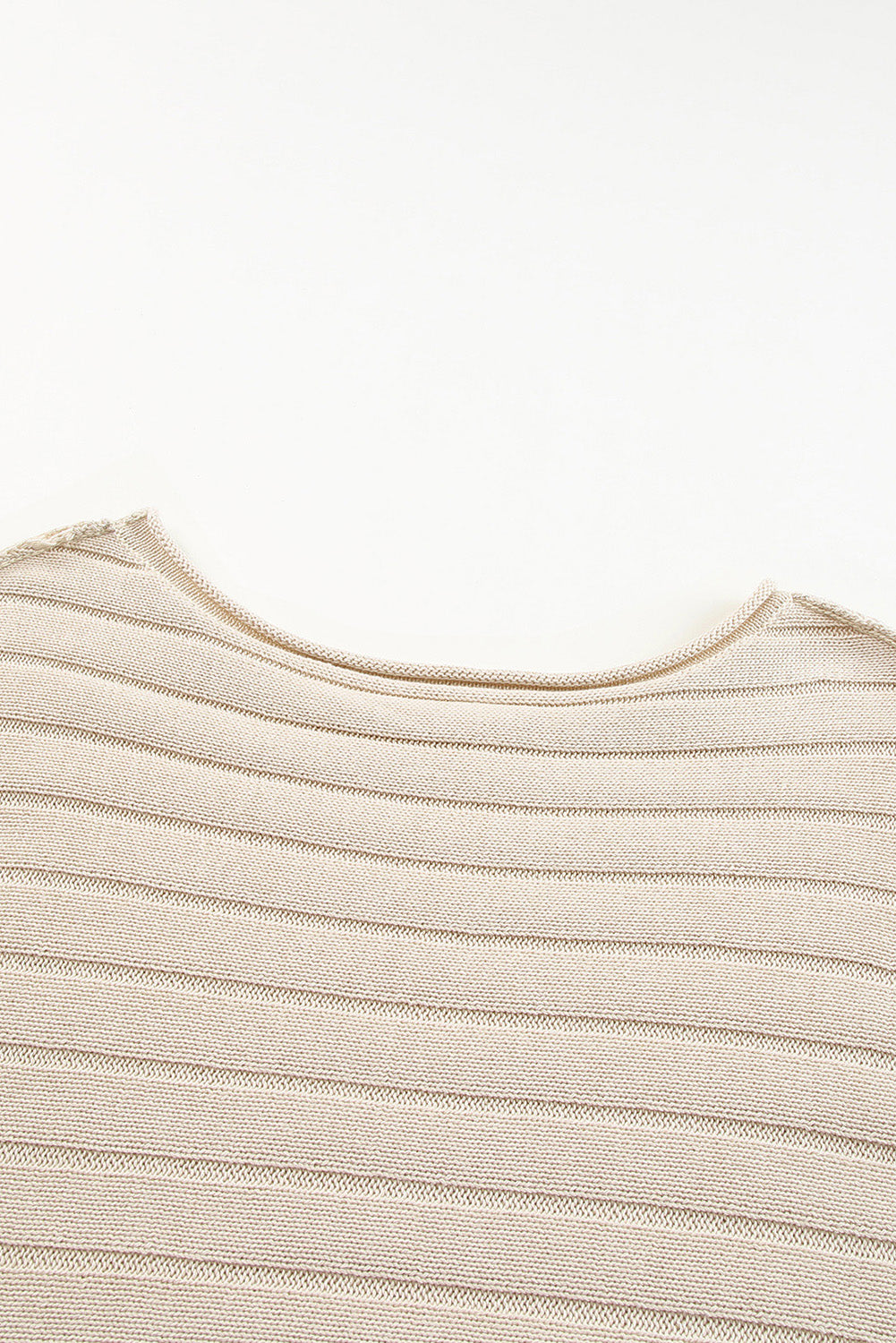 Brown Ribbed Knit Exposed Seam Dolman Sweater