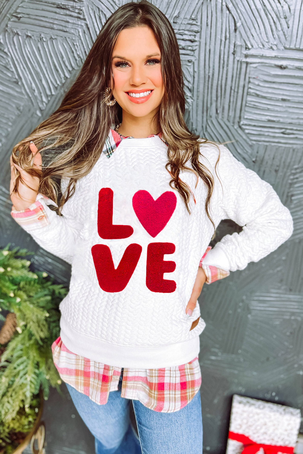 Black Merry and Bright Quilted Sweatshirt