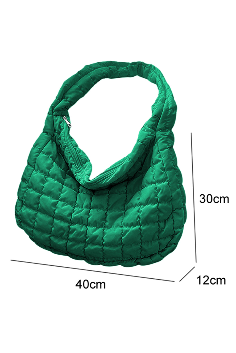 Casual Quilted Zipper Large Shoulder Bag