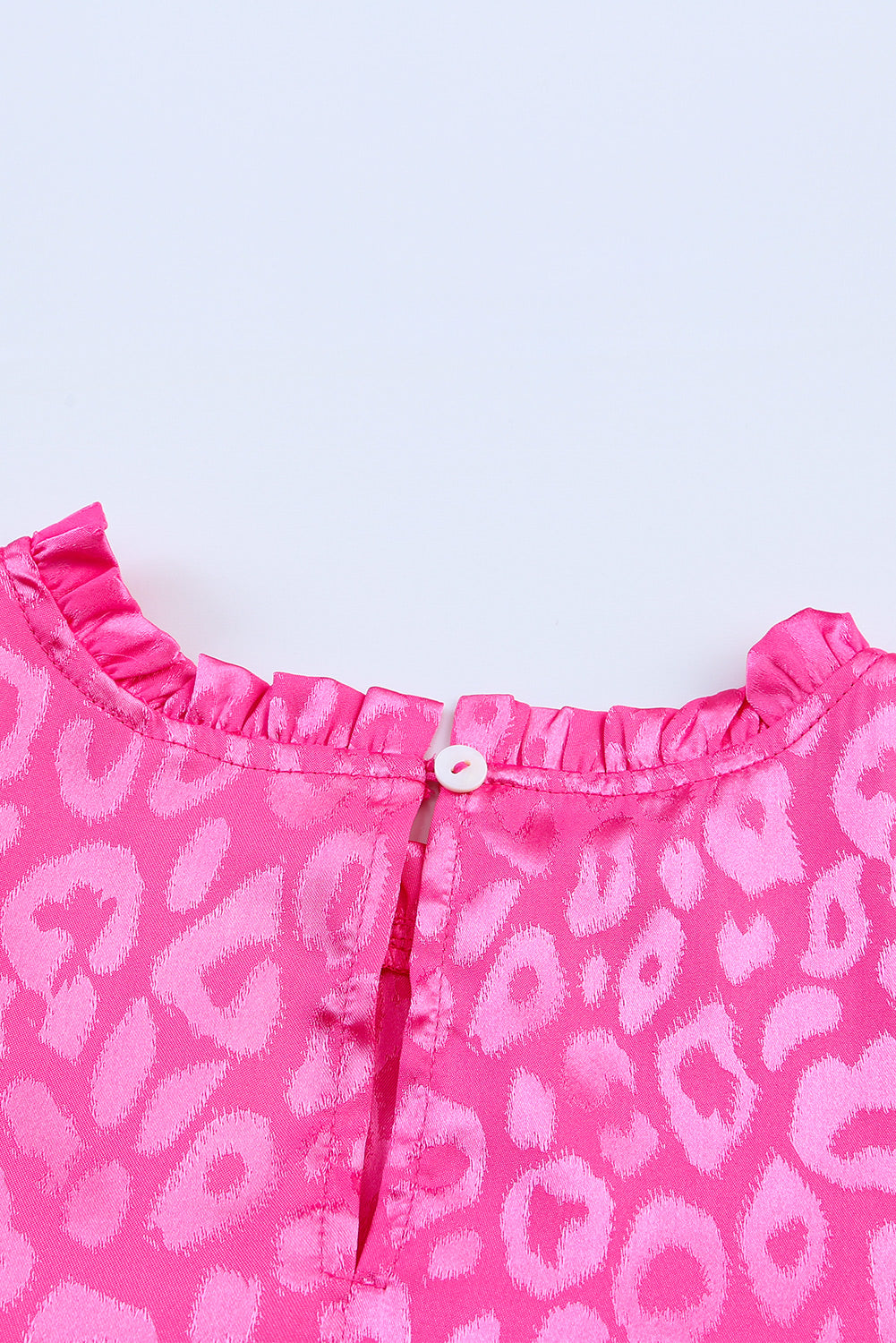 Rosy Satin Jacquard Sleeveless A-Line Leopard Print Dress