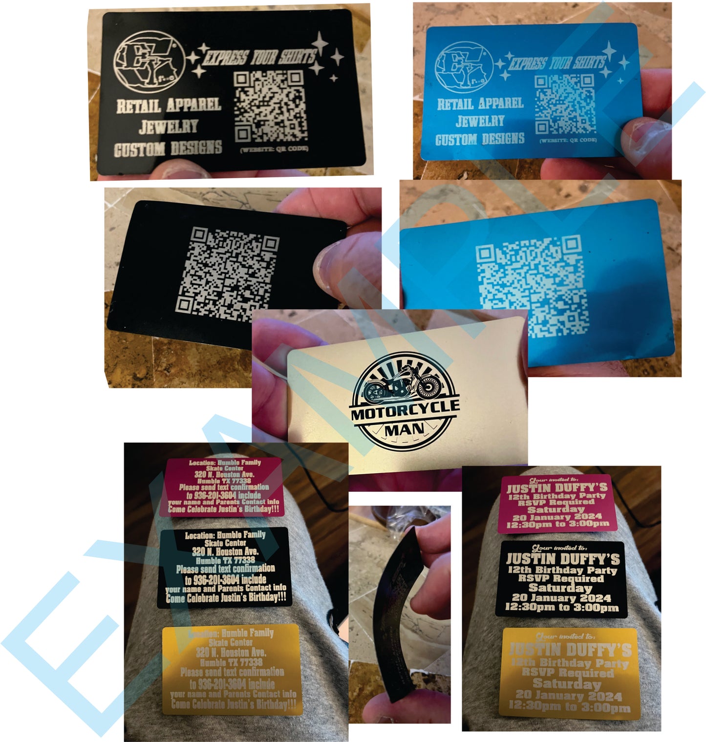 Laser Engraved Aluminum Business Cards - Personalize your cards