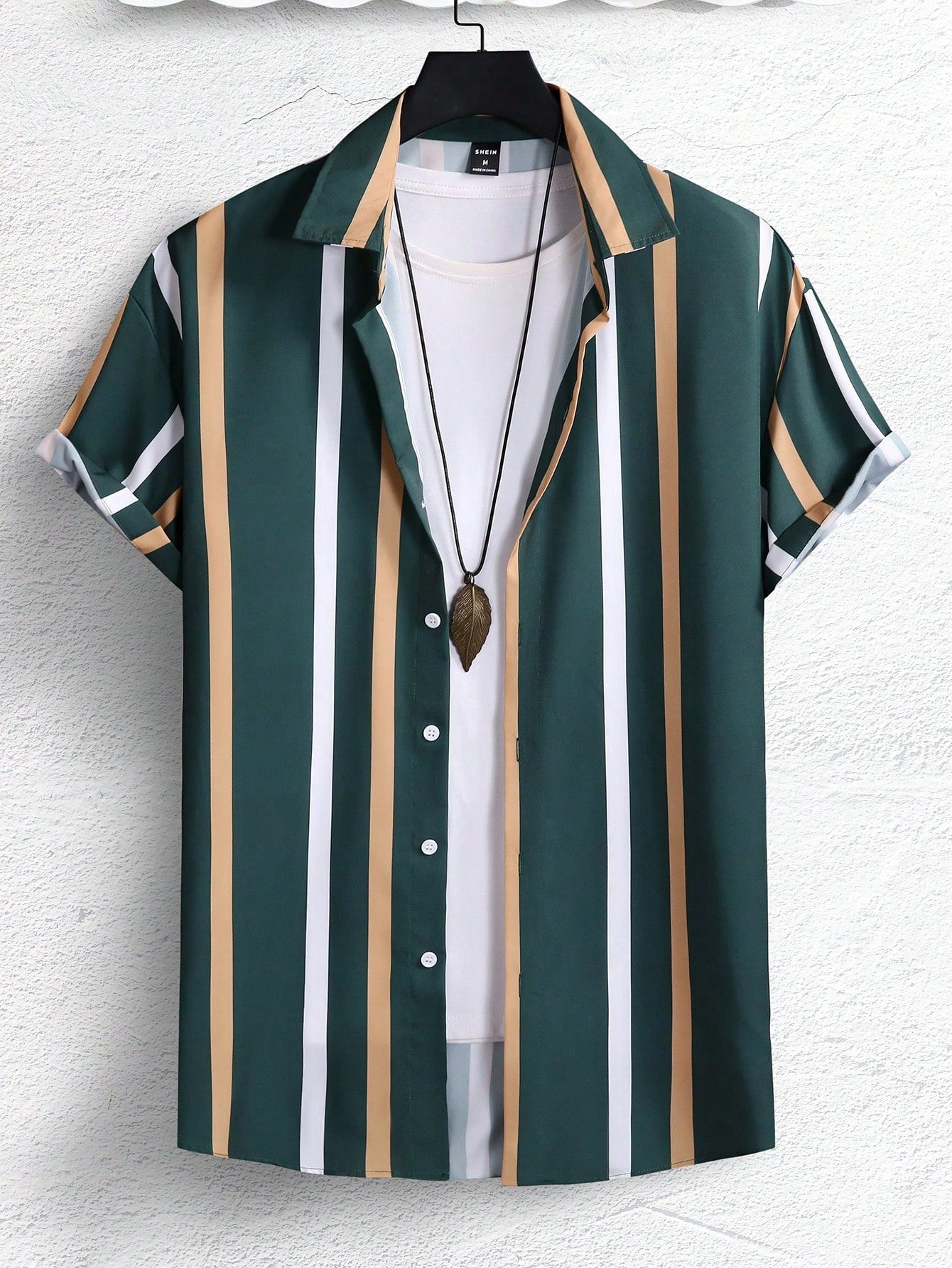 Manfinity Homme Men Random Striped Print Shirt