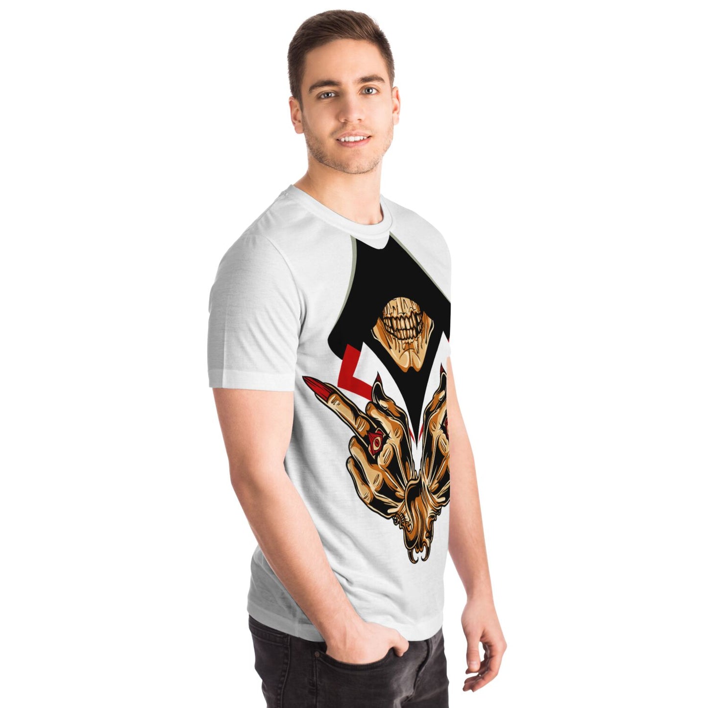 EYS Designer Skull Flipping off both middle fingers Shirt