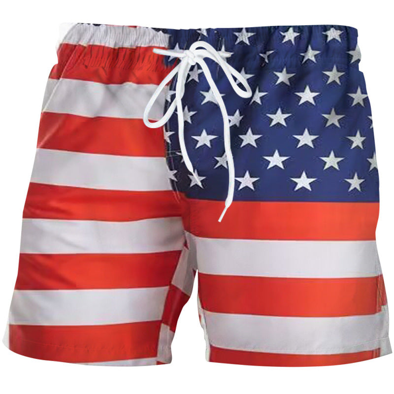 Men's National Flag Digital Printing Casual Sports Shorts