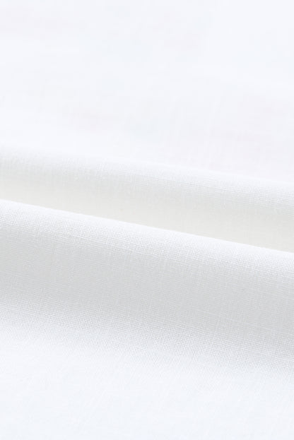 Floral Embroidered Boho Ruffle Puff Sleeve Blouse