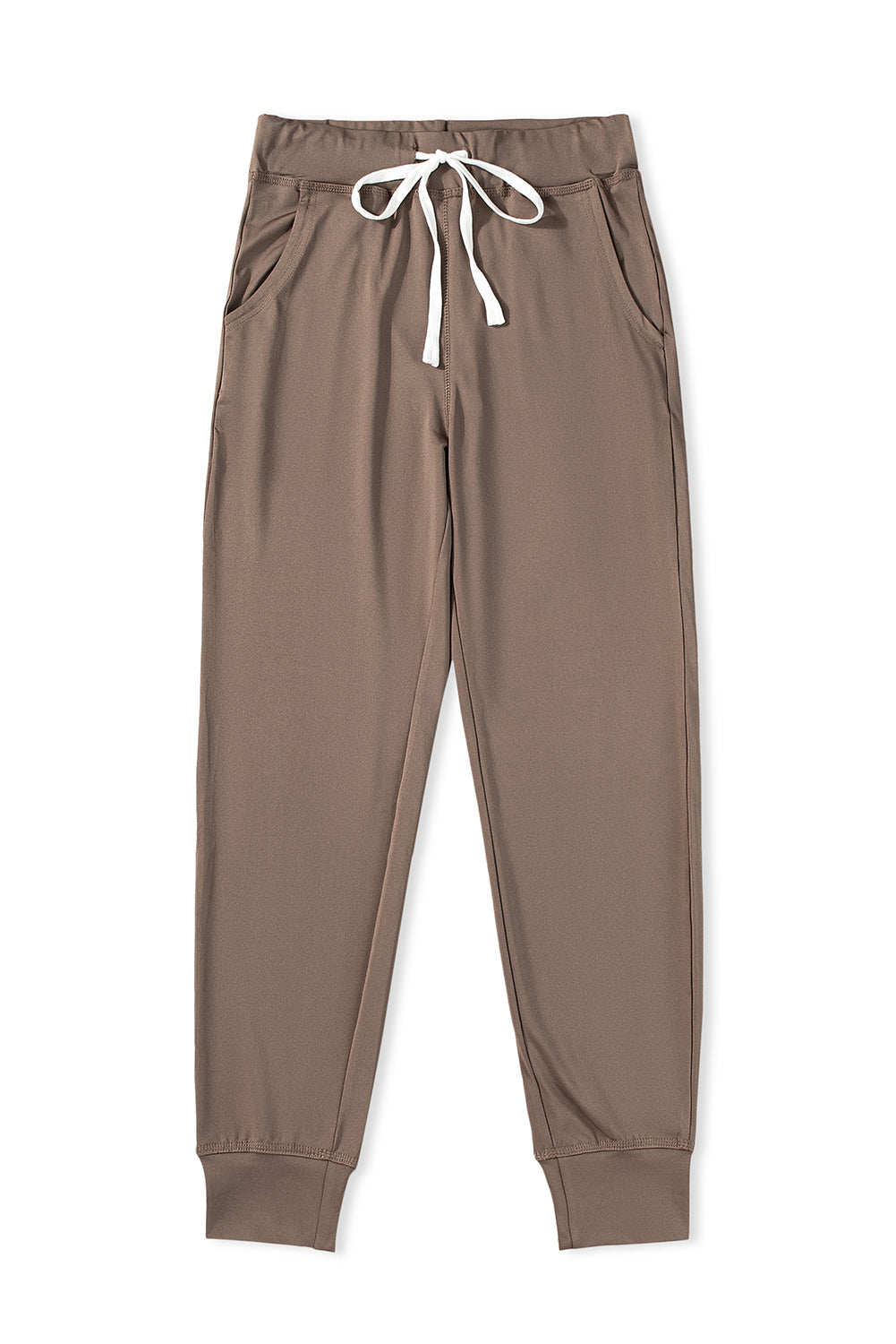 Black Casual Drawstring Drop Waist Pocketed Joggers
