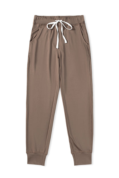Black Casual Drawstring Drop Waist Pocketed Joggers